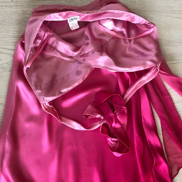 Cache Pink Ombré Silk Halter High Low Gown Dress - Picture 8 of 16